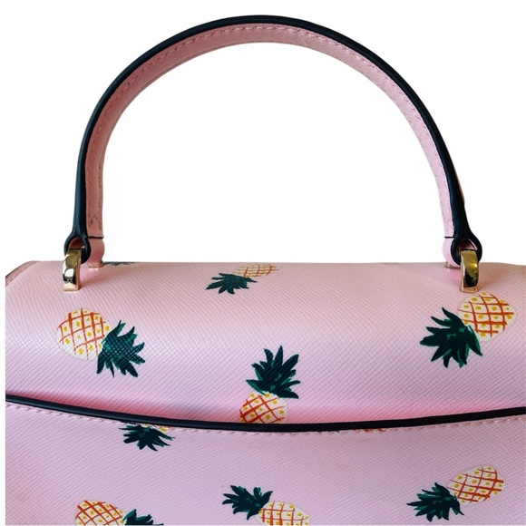 Kate Spade Staci Square Pineapple Crossbody Pink Multi Saffiano - Picture 5 of 13
